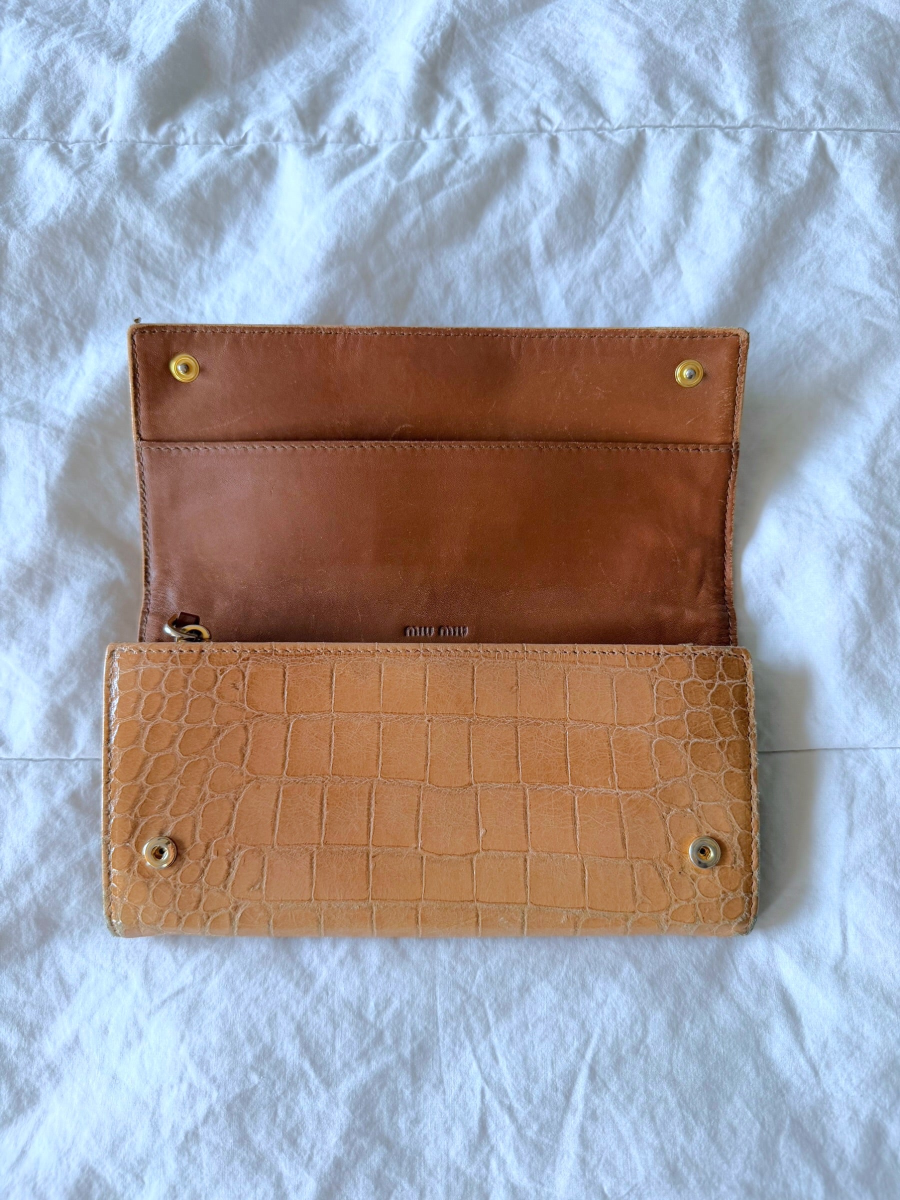 Miu Miu Croc-Embossed Wallet