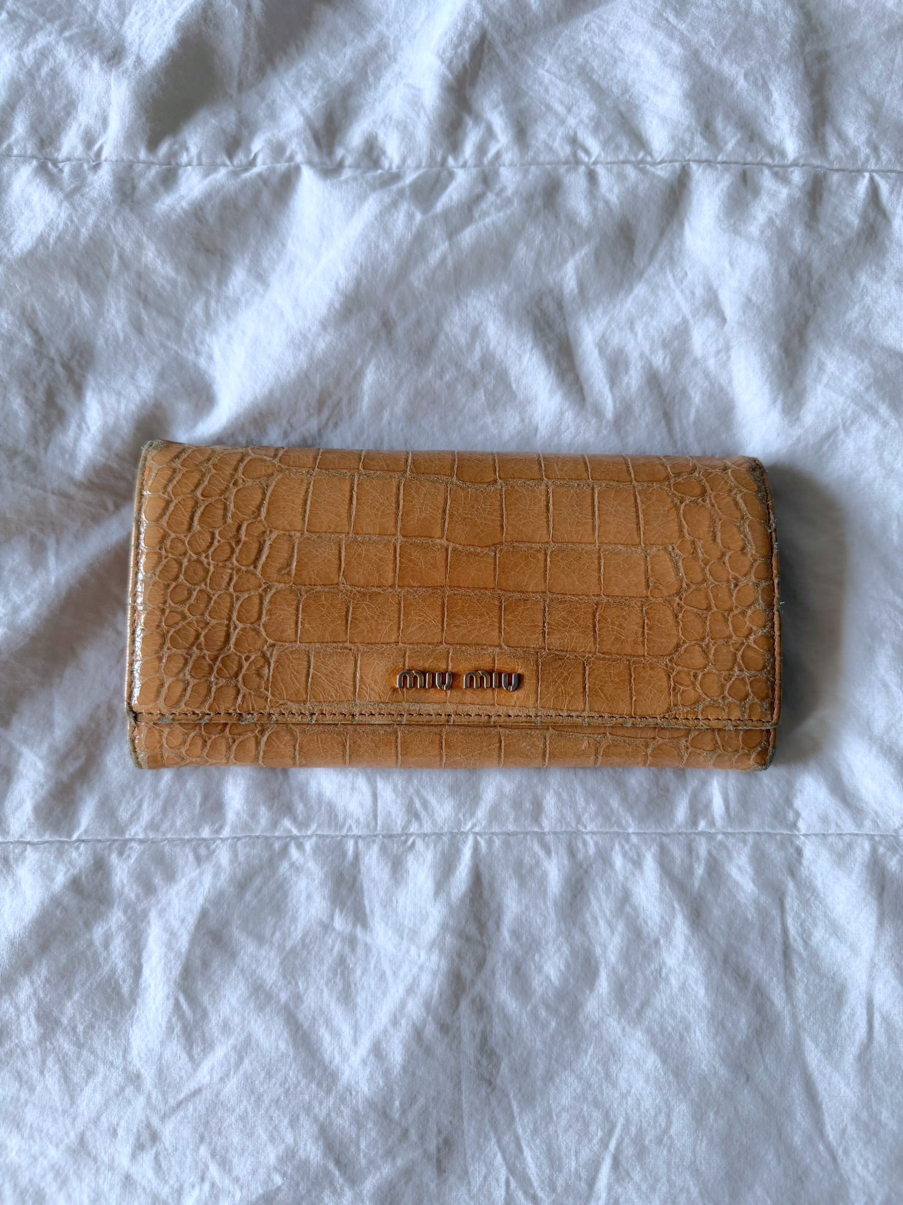 Miu Miu Croc-Embossed Wallet